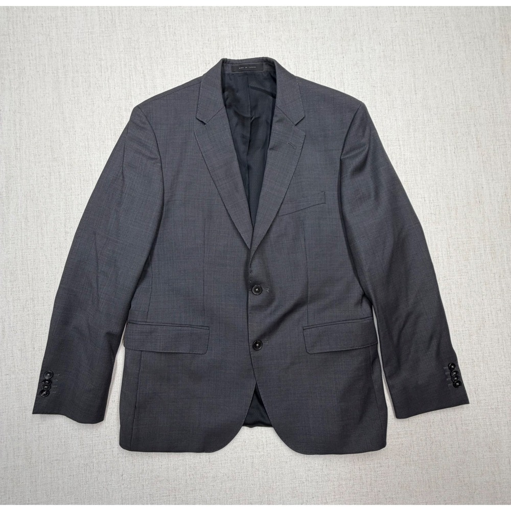 Hugo Boss Men Super 100 Wool Blazer Sport Coat Charcoal Grey Lanificio Tesse 40s